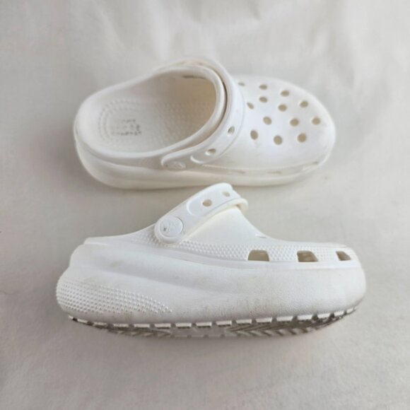 Crocs Classic Clog Kids Child 12 White Platform Slip On Sandals Shoes Gently use - Picture 2 of 10